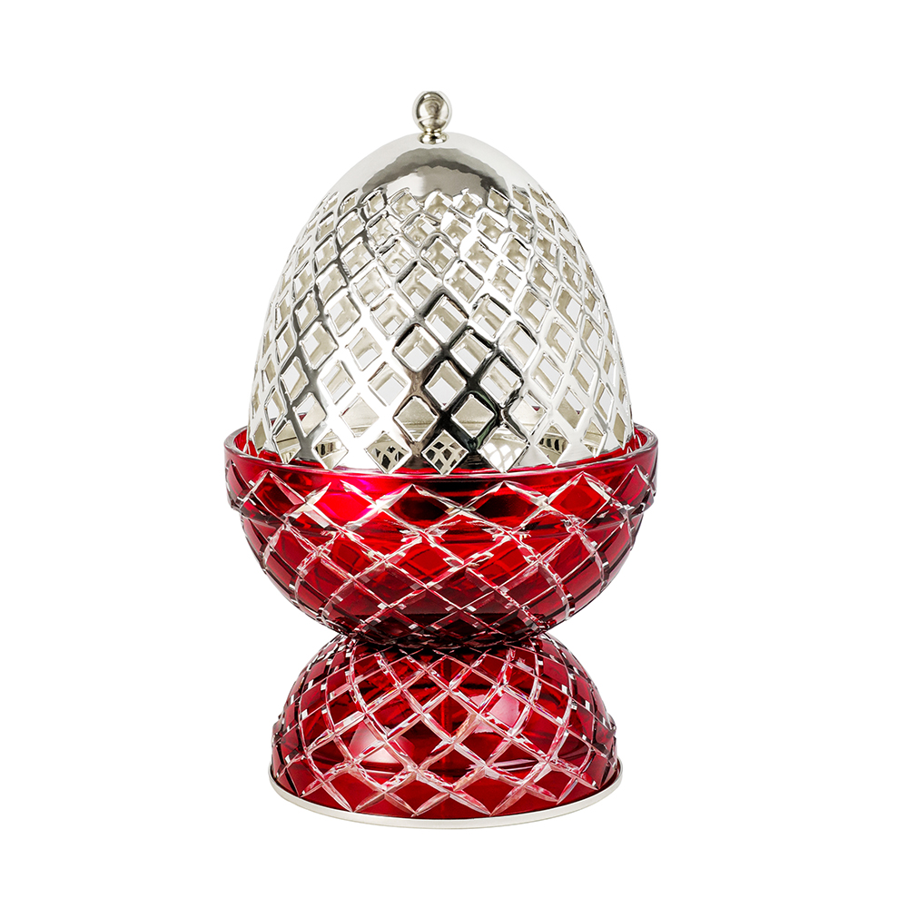 Picture of Crystal Egg Red Silver Large Burner