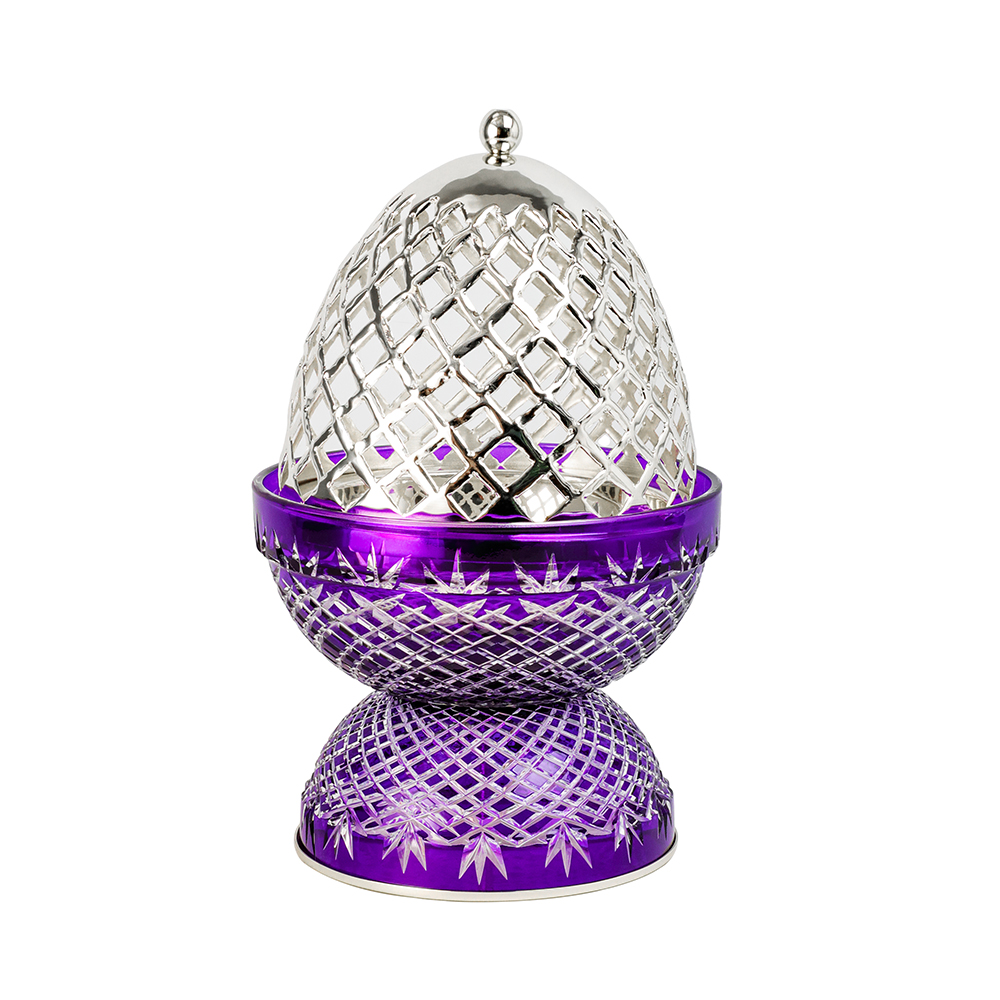 Picture of Crystal Egg Purple Silver Large Burner