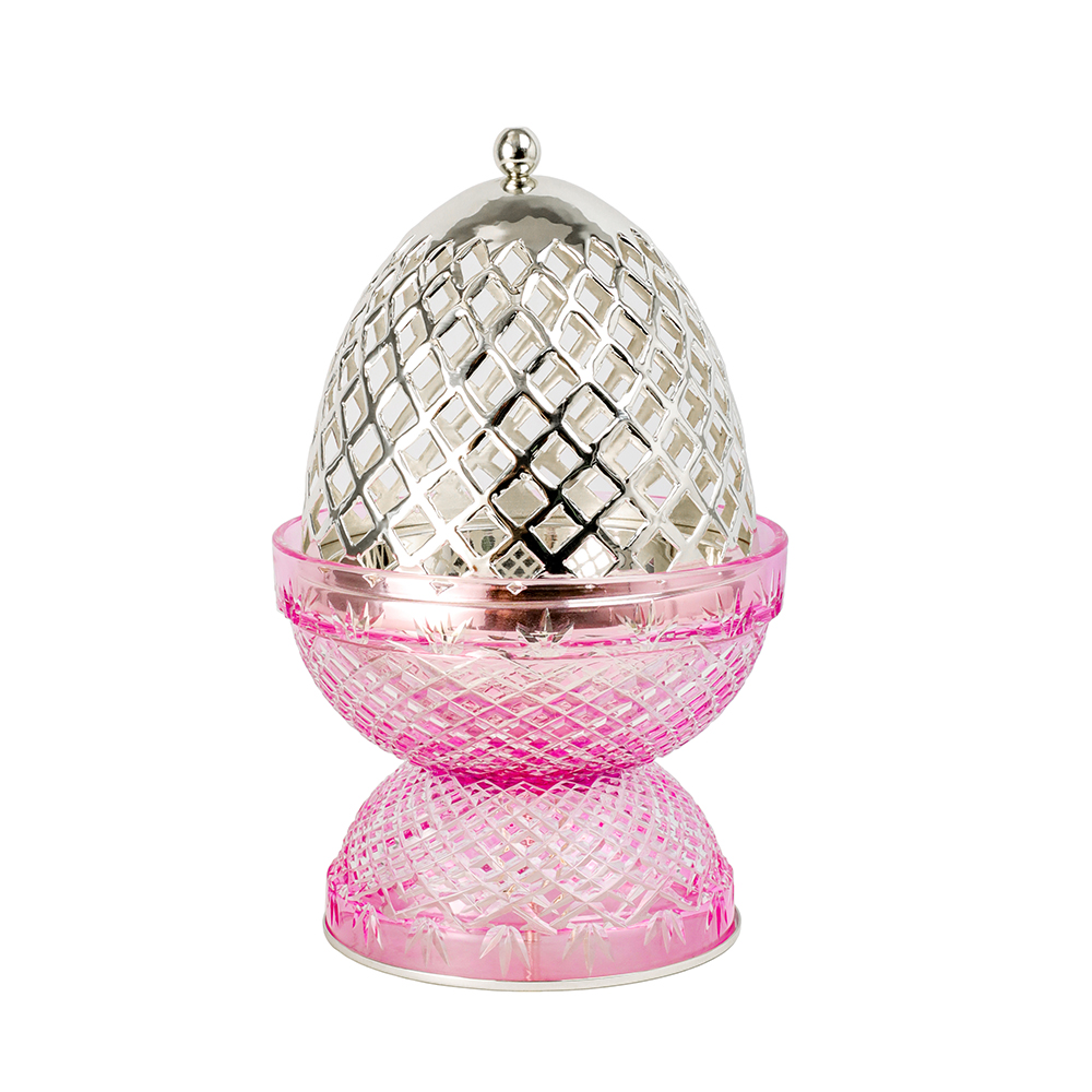 Picture of Crystal Egg Pink Silver Large Burner