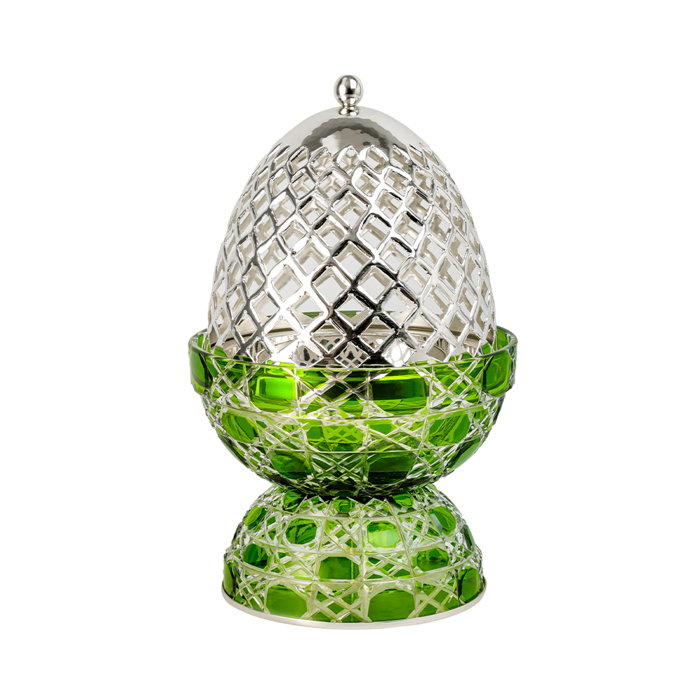 Picture of Crystal Egg Green Silver Large Burner
