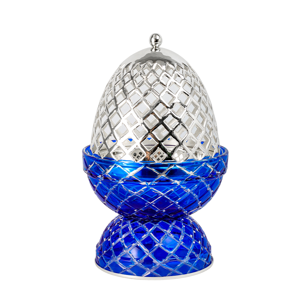 Picture of Crystal Egg Blue Silver Large Burner