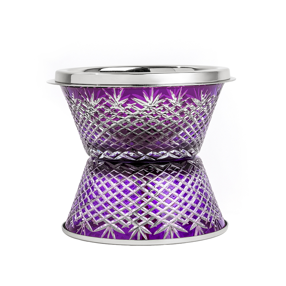 Picture of Crystal Without Feet Purple Silver Burner