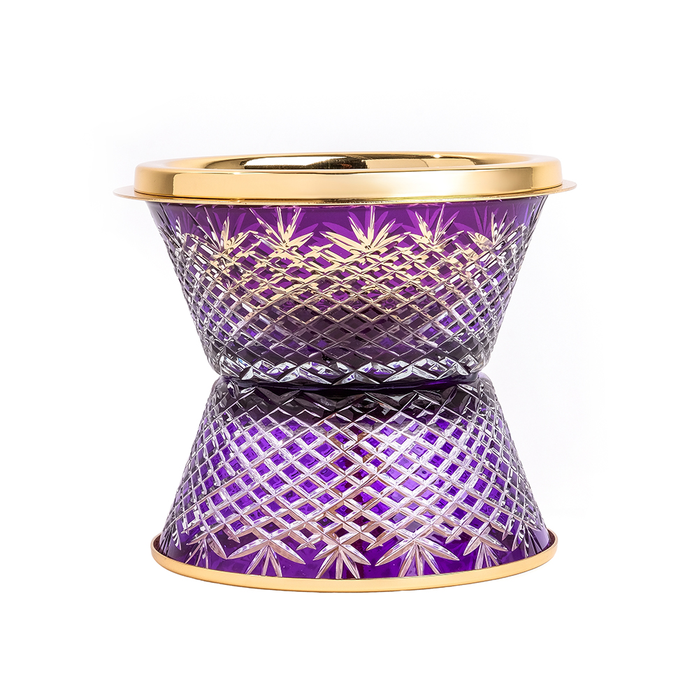 Picture of Crystal Without Feet Purple Gold Burner