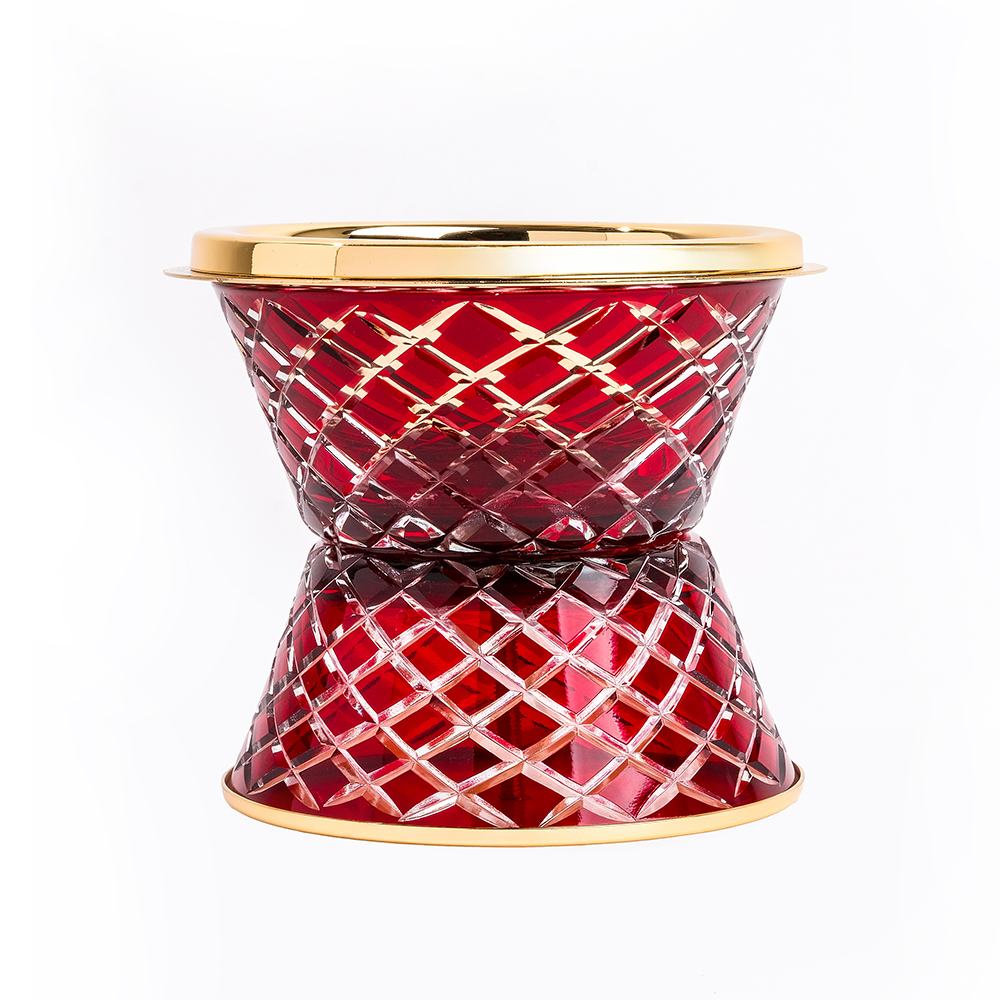 Picture of Crystal Without Feet Red Gold Burner