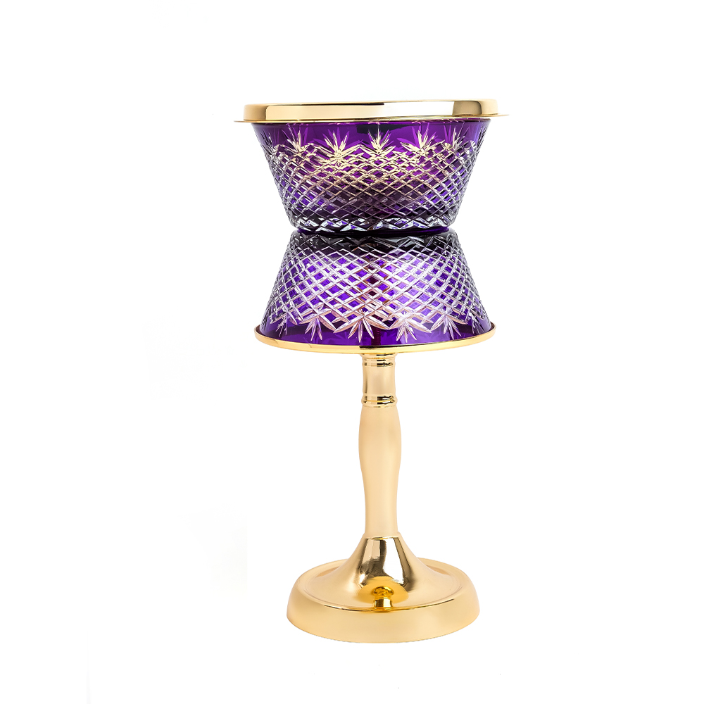 Picture of Crystal With Feet Purple Gold Burner