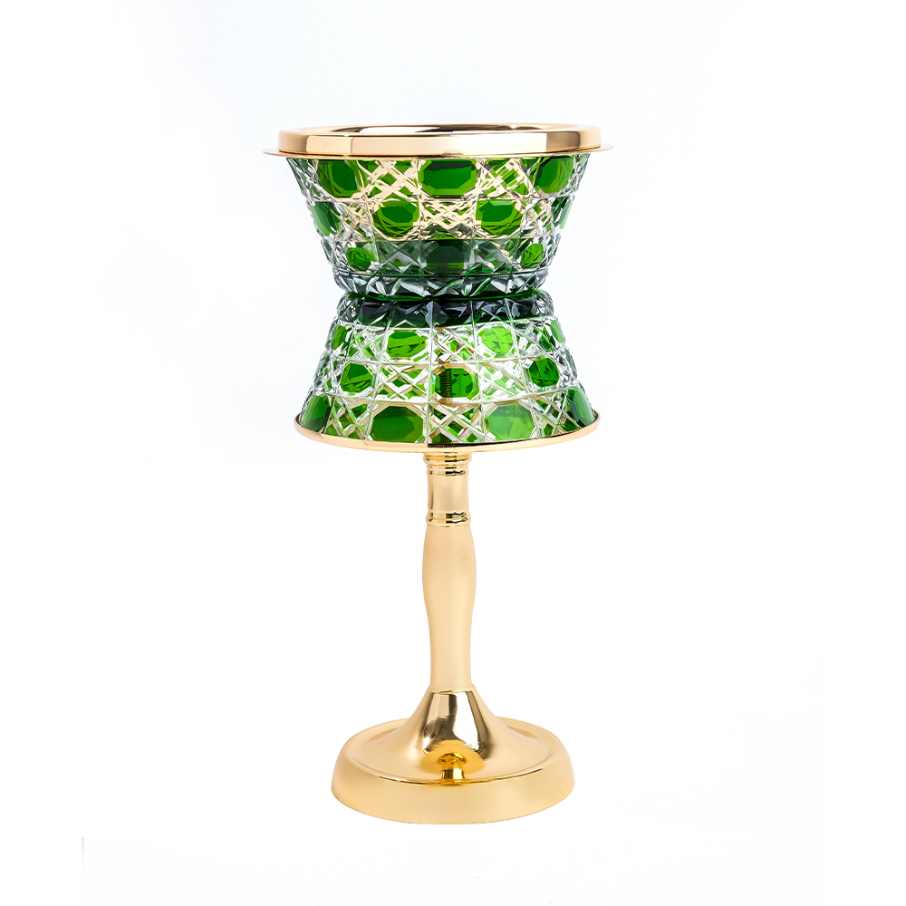 Picture of Crystal With Feet Green Gold Burner