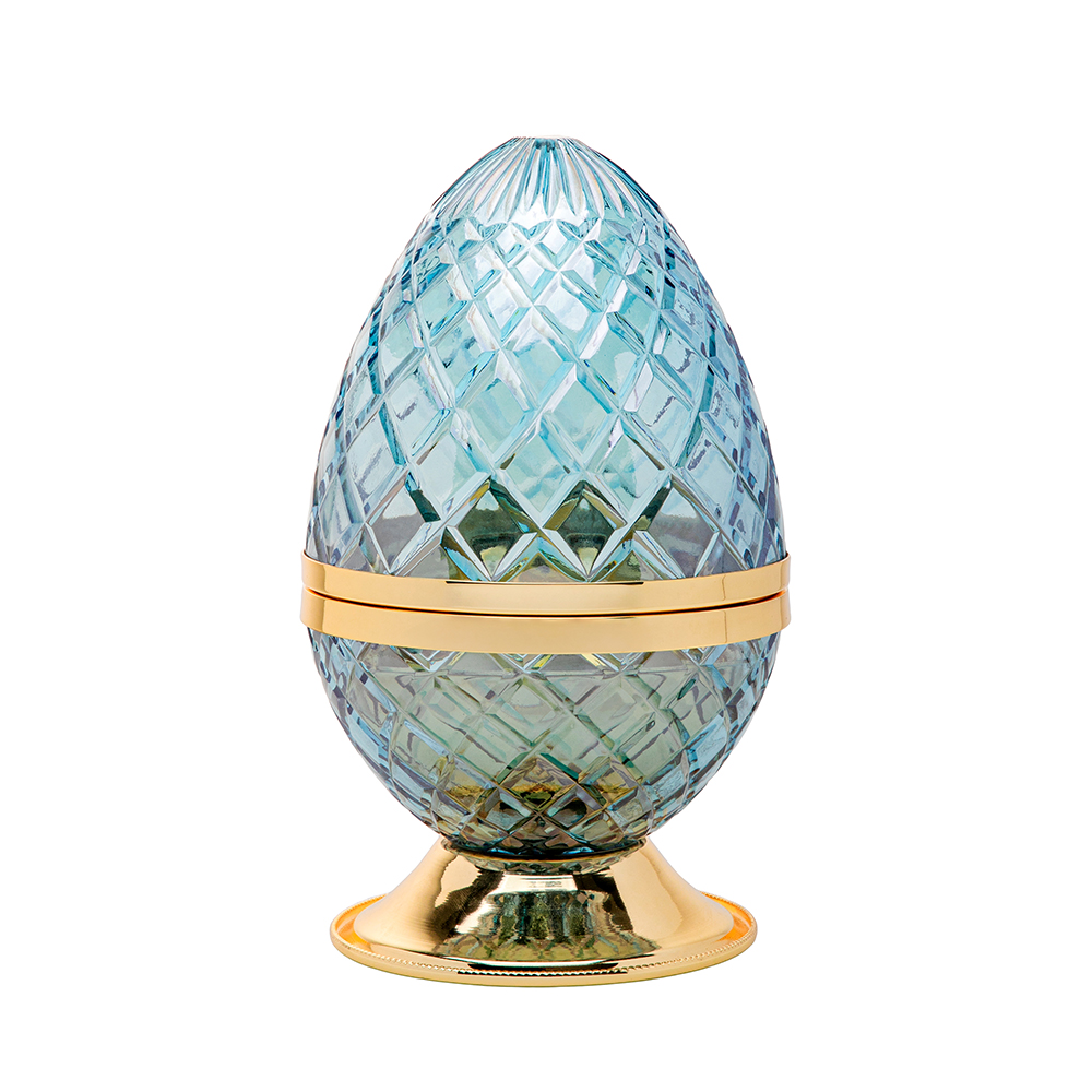 Picture of Crystal Egg Skyblue Gold Burner